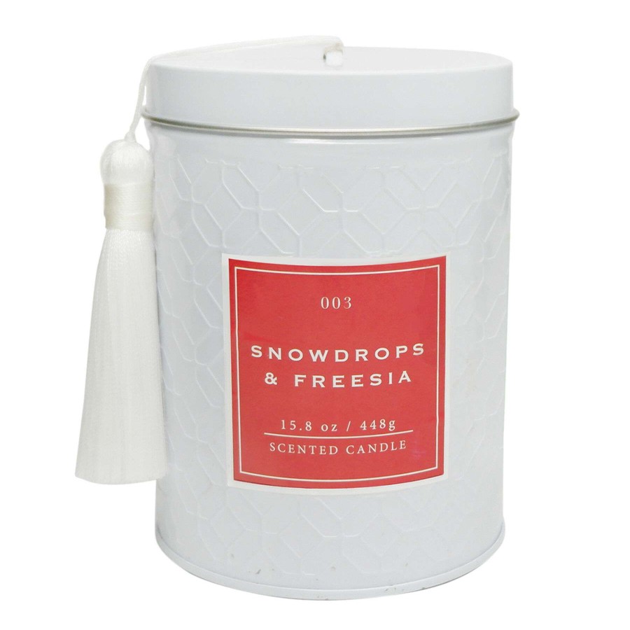 Home Accessories * | Snowdrops & Freesia Scented Tin Jar Candle, 15.8Oz Fire Sale