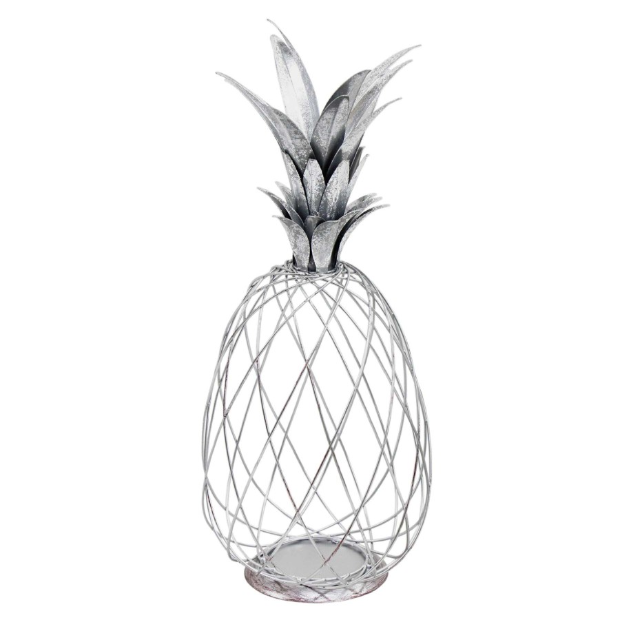 Home Accents * | Grace Mitchell Silver Wire Pineapple Decor, 19 Discount Store