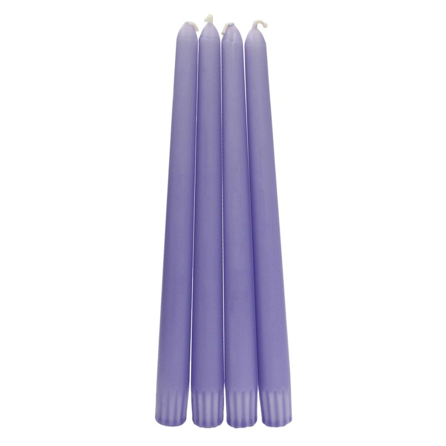 Home Accessories * | 4-Pack Purple Unscented Overdip Taper Candles, 10 Discounts