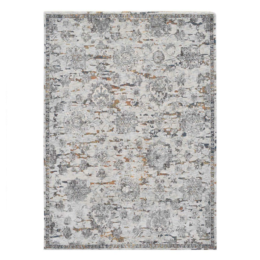 Rugs & Curtains * | (A430) Belisima Multi Colored Blue Floral Design High/Low Rug, 5 7 Fantastic Model