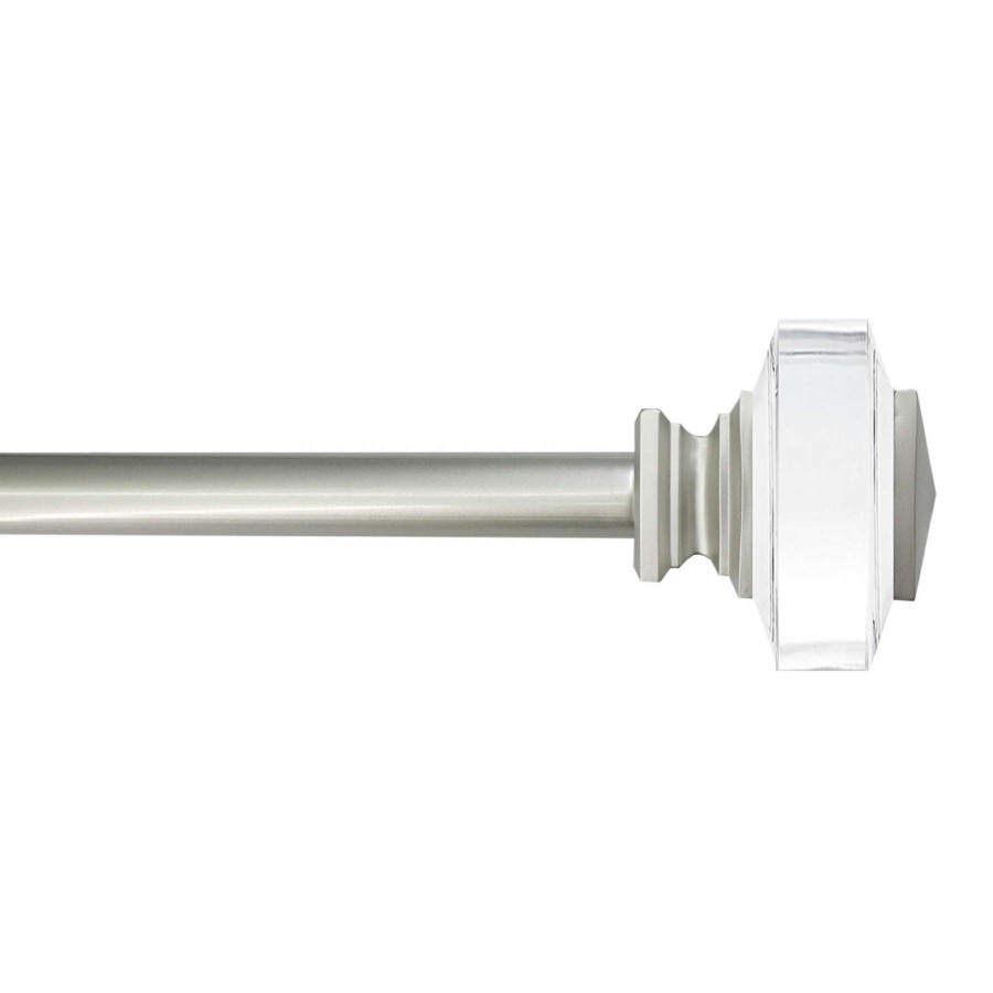 Rugs & Curtains * | Clear 3/4 Tyson Adjustable Curtain Rod 28-48 Outlet