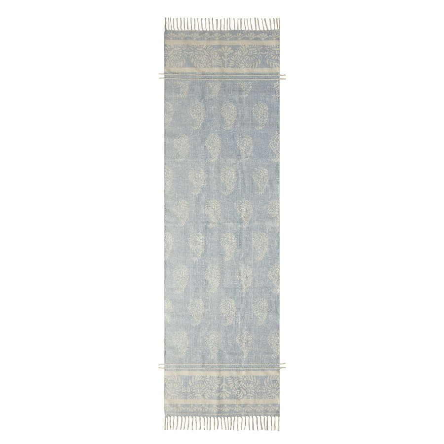 Rugs & Curtains * | (D555) Honeybloom Blue & Ivory Paisley Runner, 2 7 Outlet