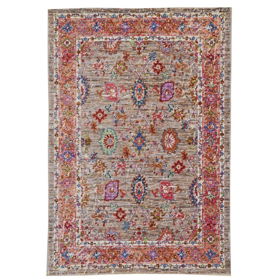 Rugs & Curtains * | (A373) Multi Colored High End Border Rug, 3 5 Delicate Design