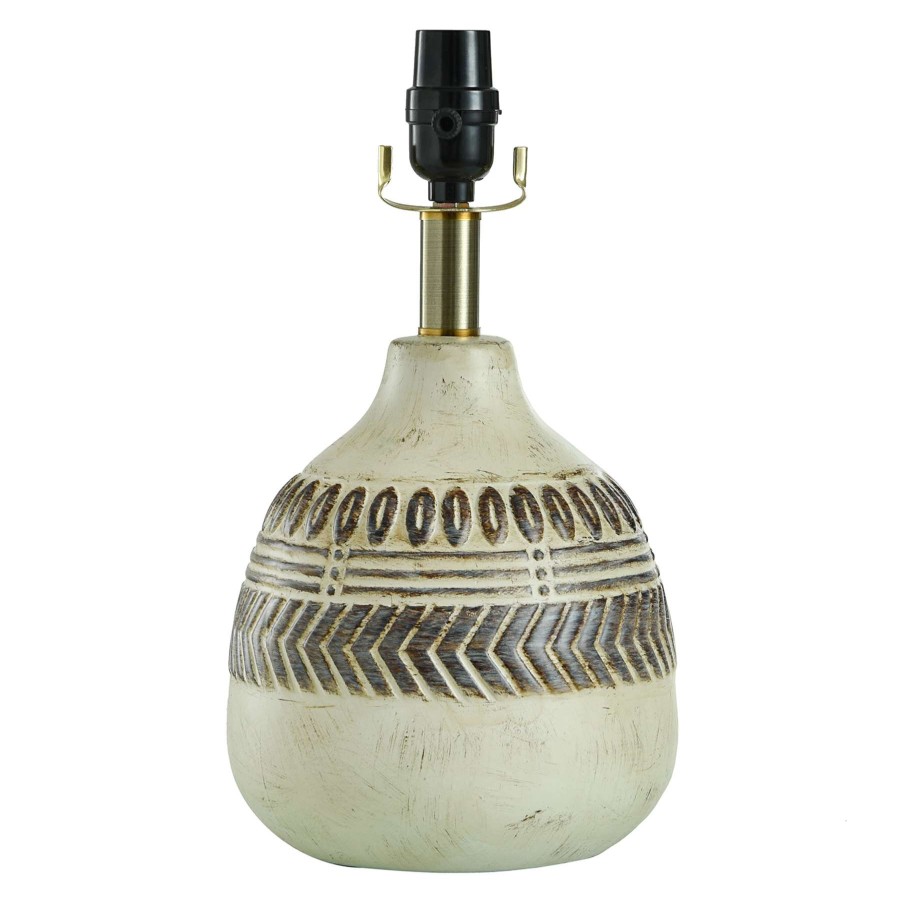 Home Accessories * | Honeybloom Distressed Brown & White Accent Lamp, 13.5 New Collections