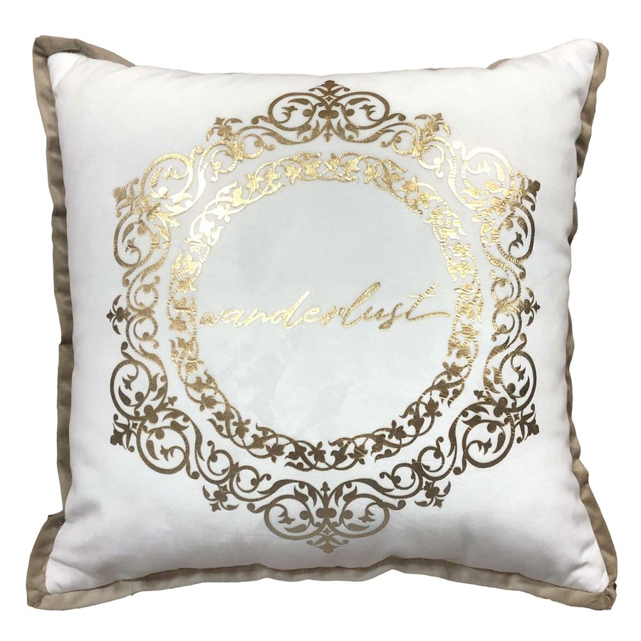 Home Accessories * | Gold Medallion Wanderlust Throw Pillow, 18 Delicate Design