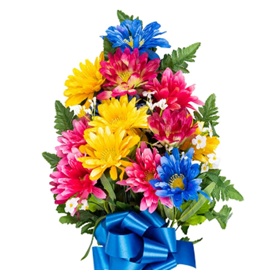 Home Accessories * | Blue Gerbera Spray In Memorial Vase, 23 Discounts