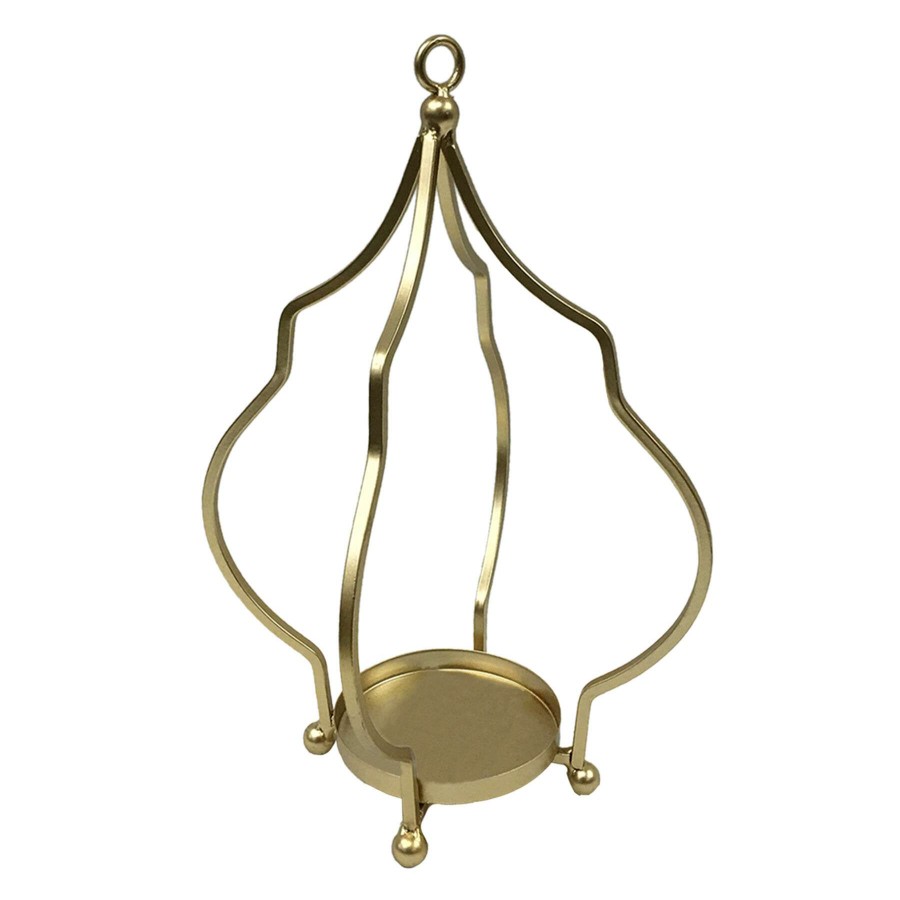 Home Accents * | Metal Gold Candle Holder, 12 At Reduced Price