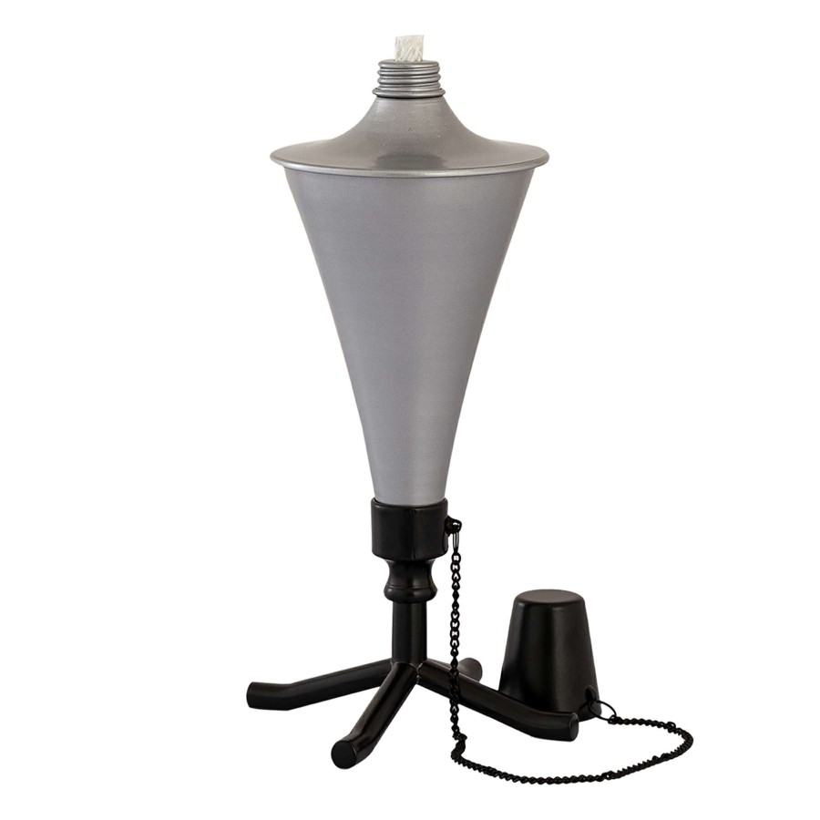 Home Accessories * | White Metal Conical Tabletop Torch At Discount Prices