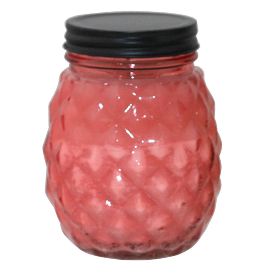 Home Accessories * | Pink Glass Pineapple Citronella Candle Limited Edition