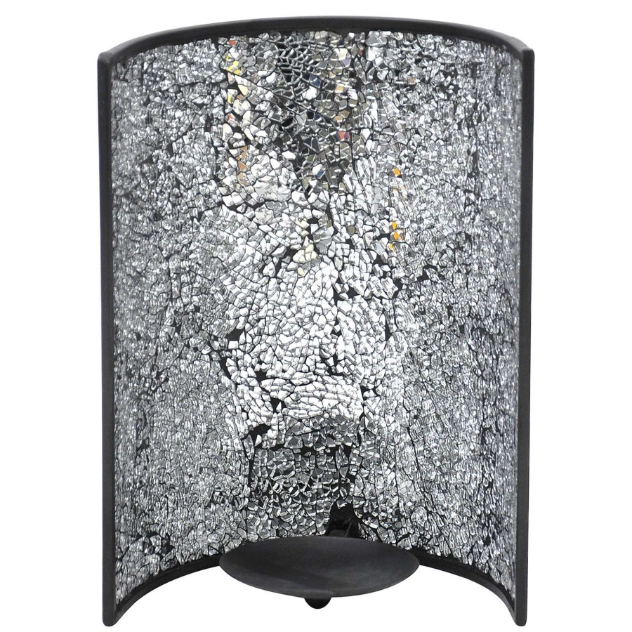 Home Accents * | Metallic Crackle Glass Wall Sconce, 10 At Discount Prices