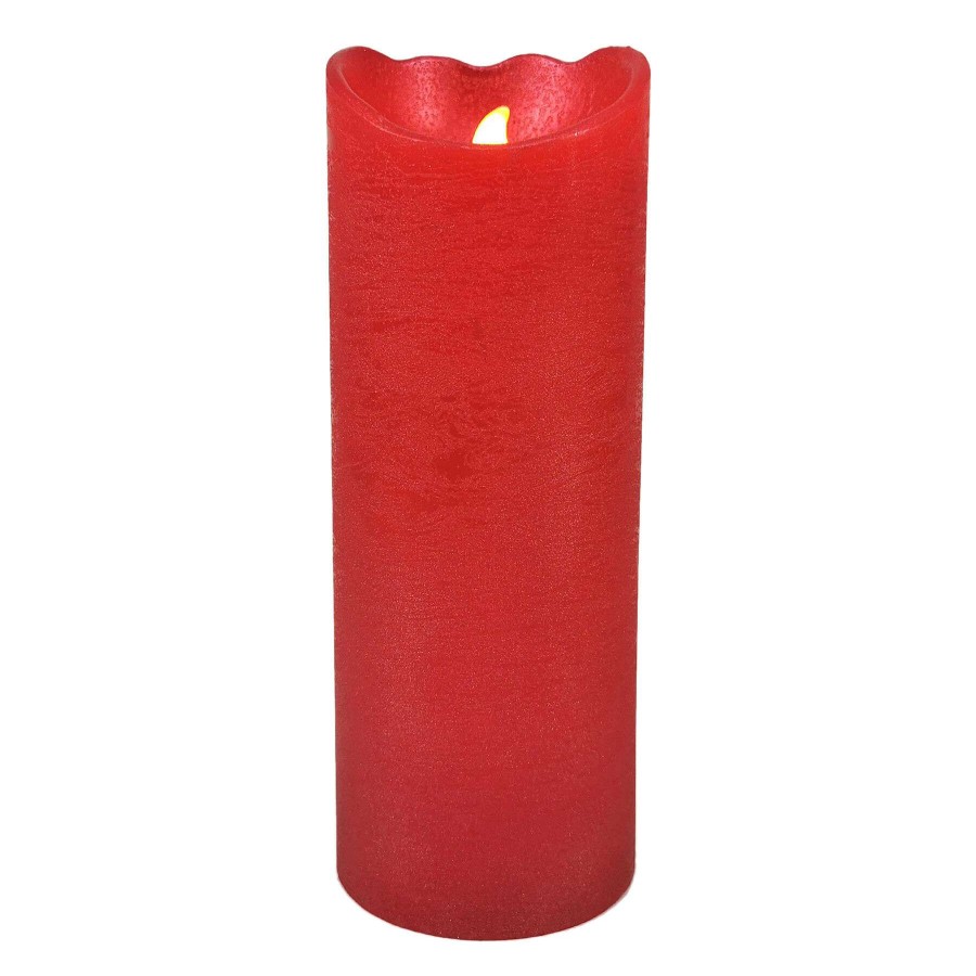 Home Accessories * | 3X8 Led Wax Bevel Connection Candle With 6 Hour Timer Red Exceptional Design