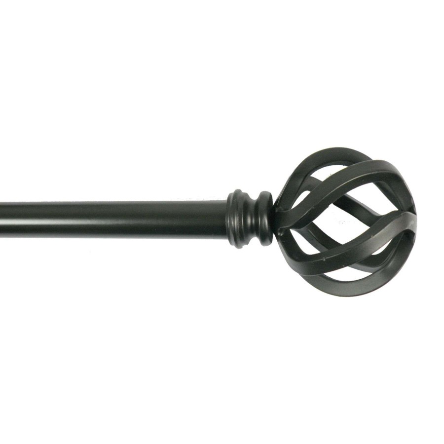 Rugs & Curtains * | Sanford Metal Cage 48 -84 Adjustable 5/8 Diameter Curtain Rod, Black Finish Outlet