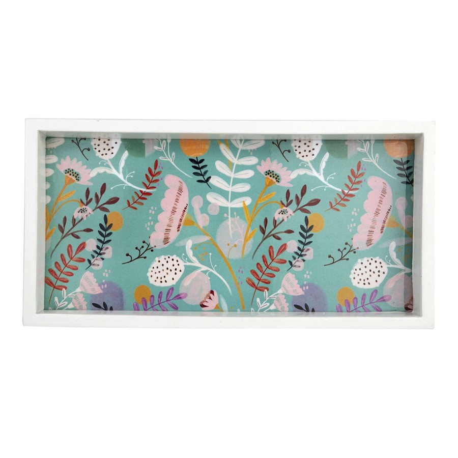 Home Accents * | Tracey Boyd Multicolor Floral Printed Decorative Tray, 12 6 Latest Fashion