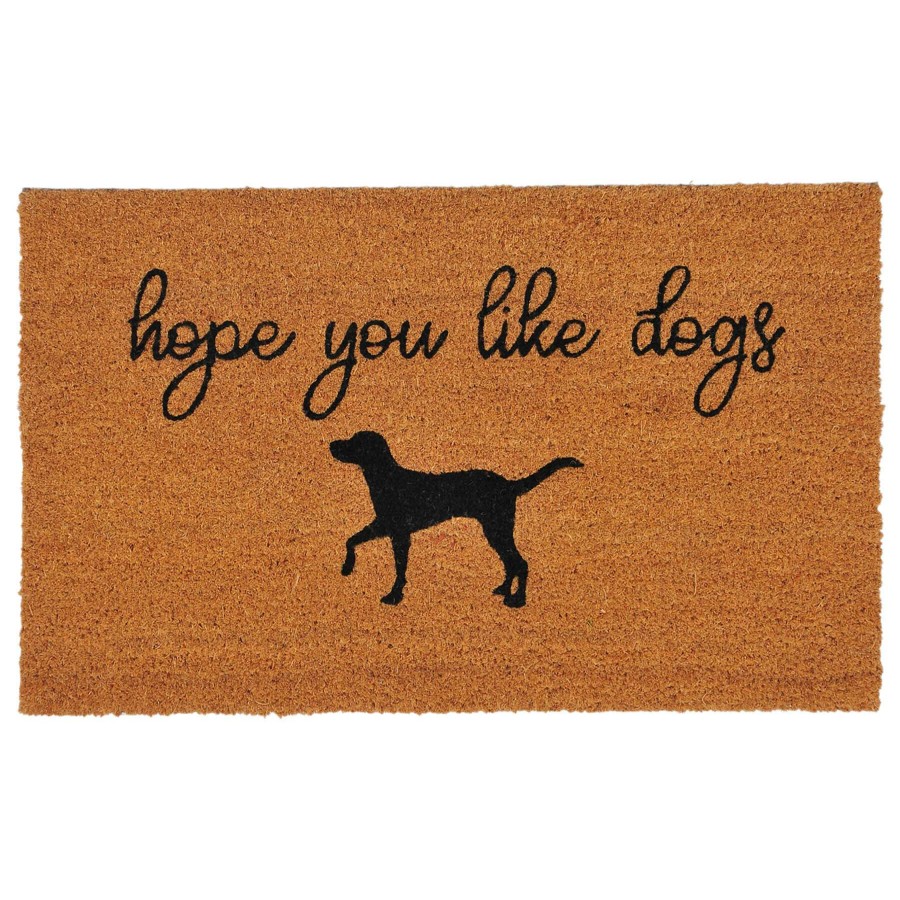 Rugs & Curtains * | Hope You Like Dogs Black Natural Coir Mat, 18 30 Reduction In Price