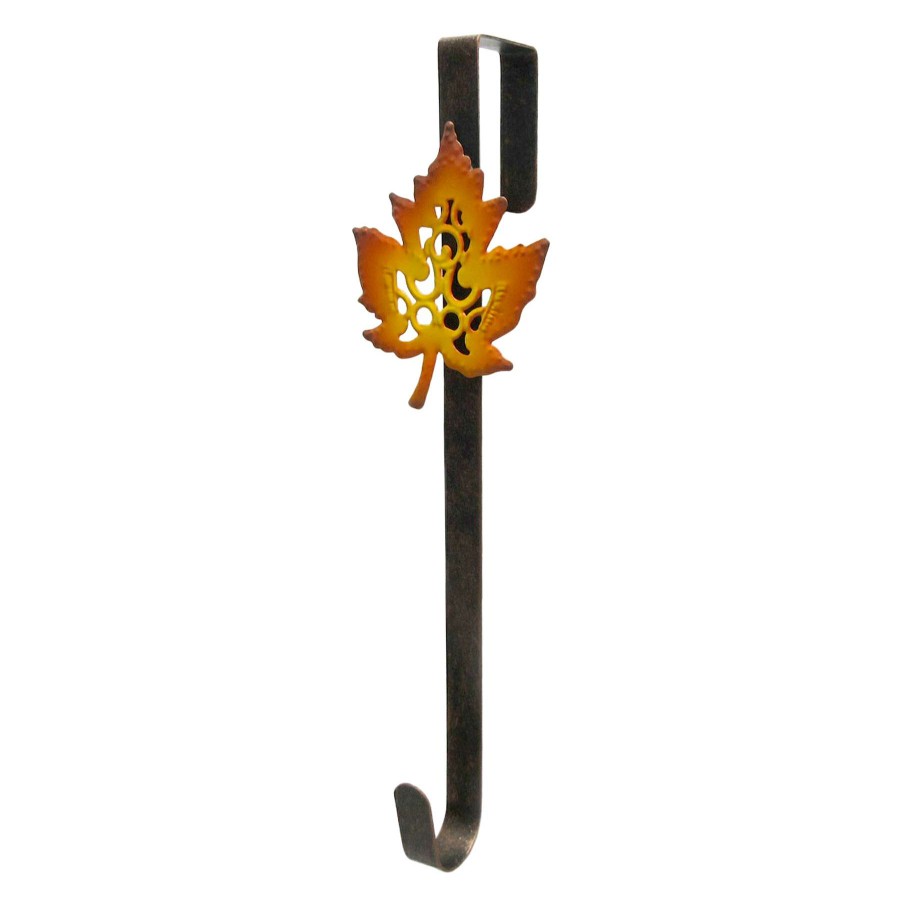 Home Accessories * | Metal Maple Leaf Over The Door Wreath Hanger, 15 Outlet