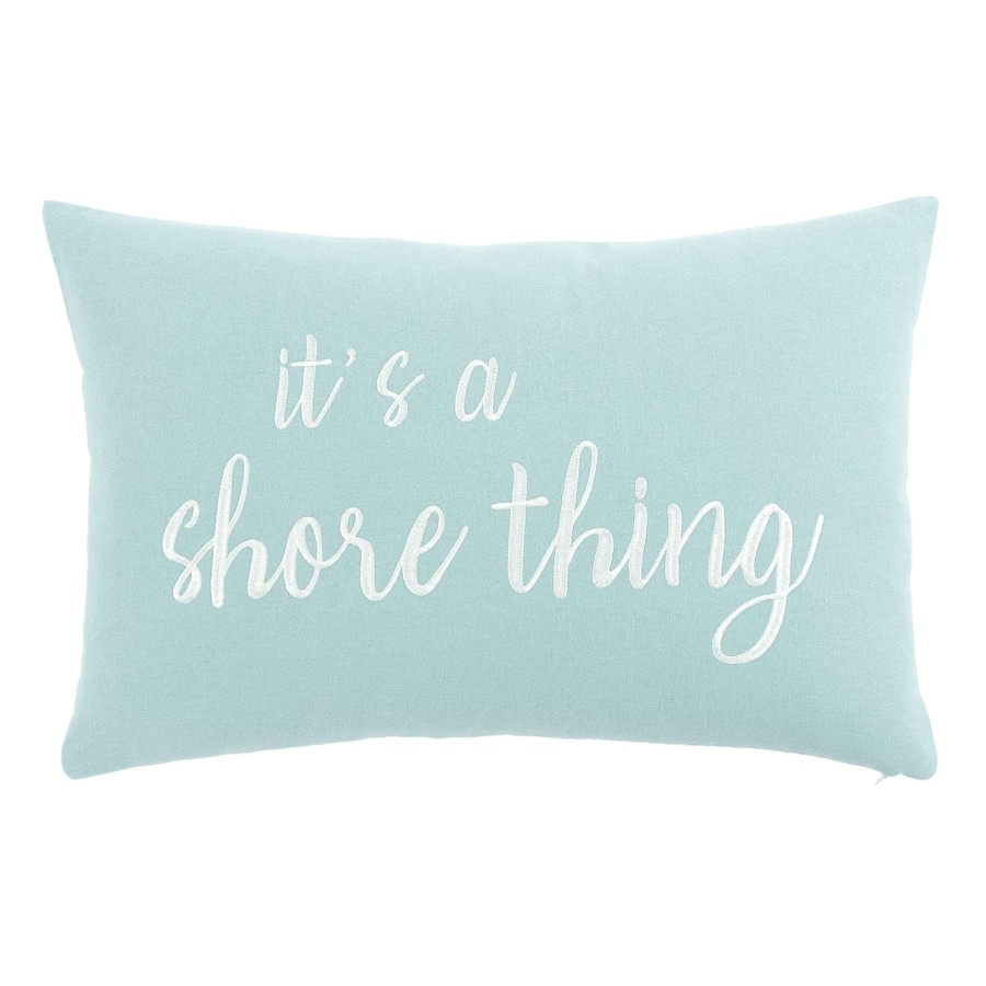 Home Accessories * | Ty Pennington It'S A Shore Thing Aqua Throw Pillow, 13 20 Exceptional Design