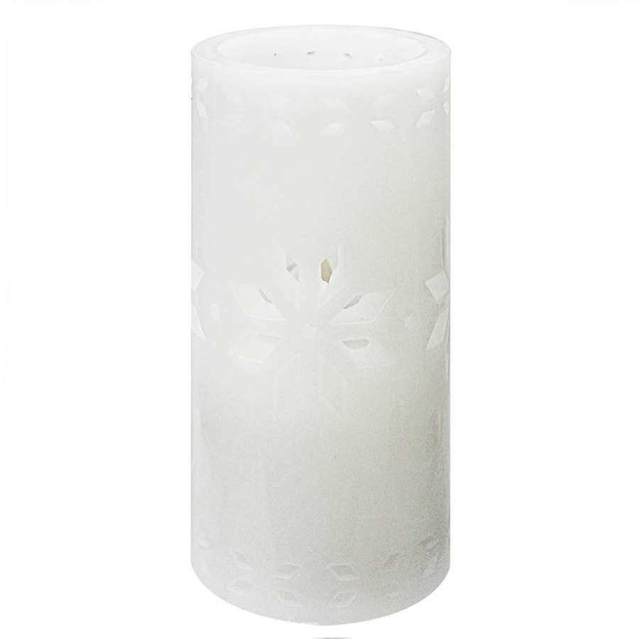 Home Accessories * | Yule Tidings White Snowflake Led Candle, 6 At Low Price