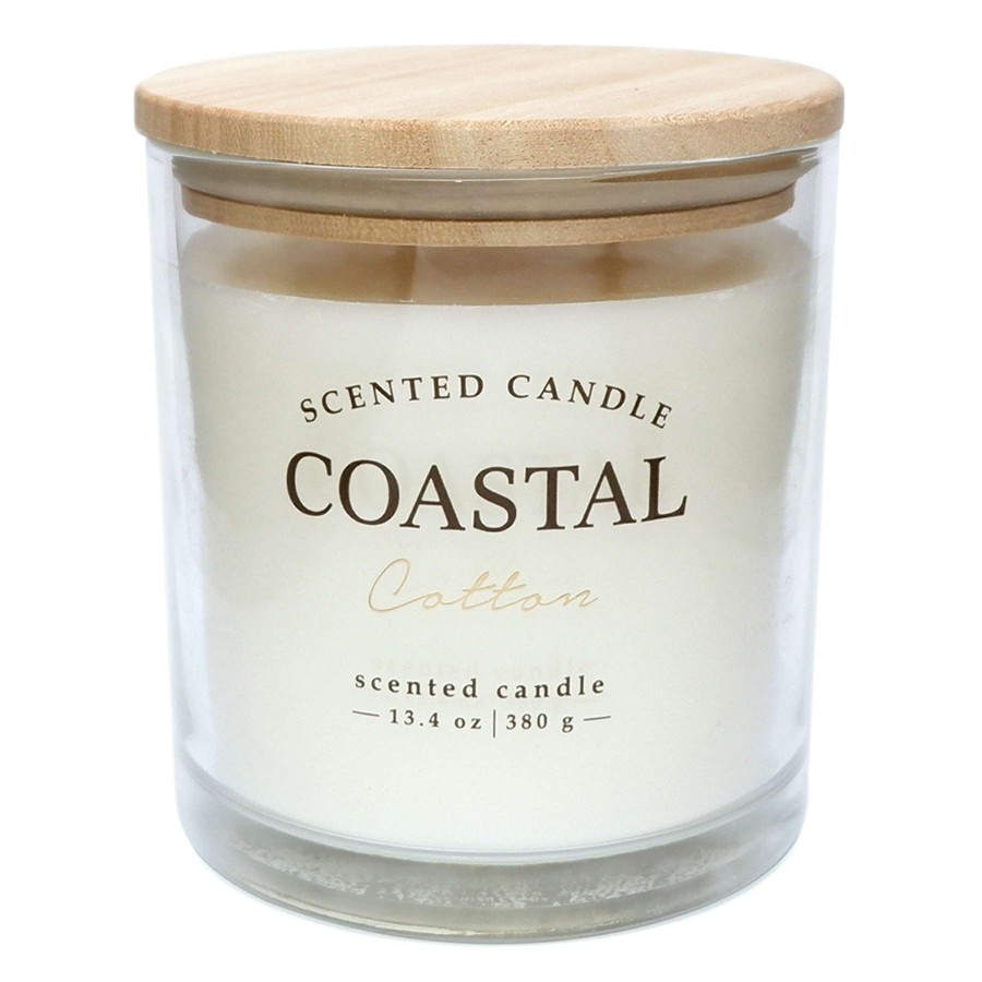 Home Accessories * | Coastal Cotton Scented Jar Candle, 13.4Oz Premium Product