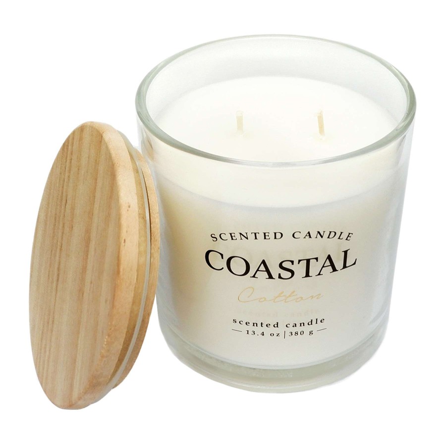 Home Accessories * | Coastal Cotton Scented Jar Candle, 13.4Oz Premium Product