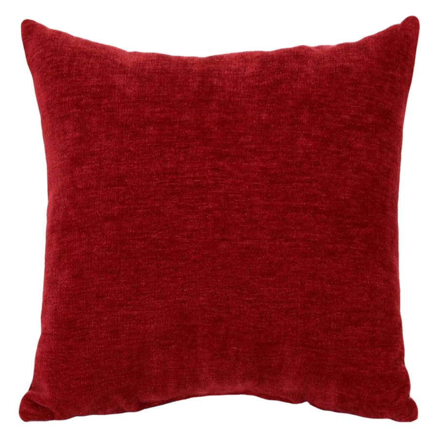 Home Accessories * | Reese Red Chenille Throw Pillow, 18 Delicate Design