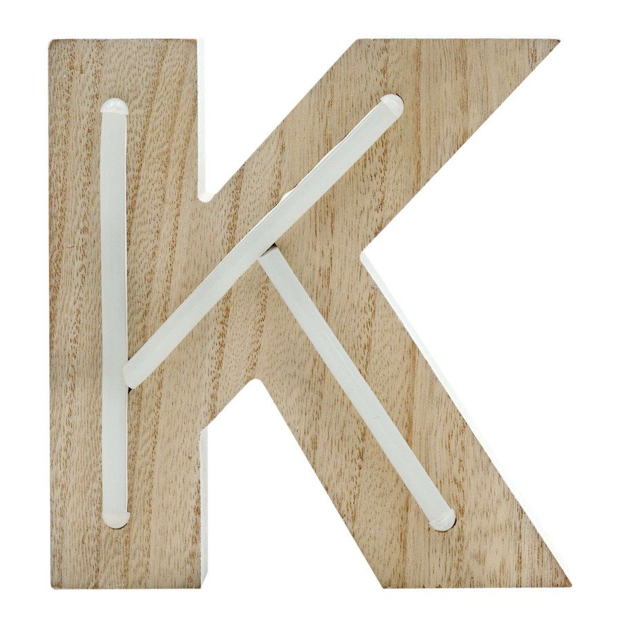 Home Accents * | 6 Led Wooden Letter, K At Low Price