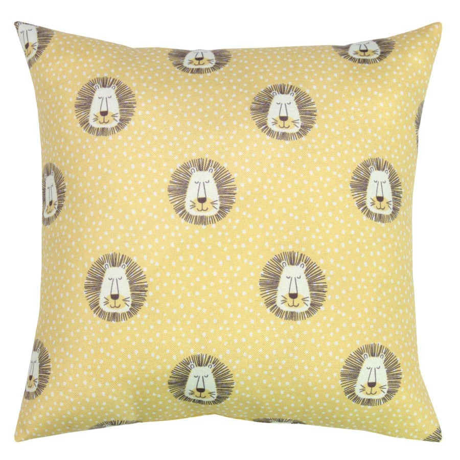 Home Accessories * | Yellow Lion Pride Pillow 16X16 Quality Guarantee