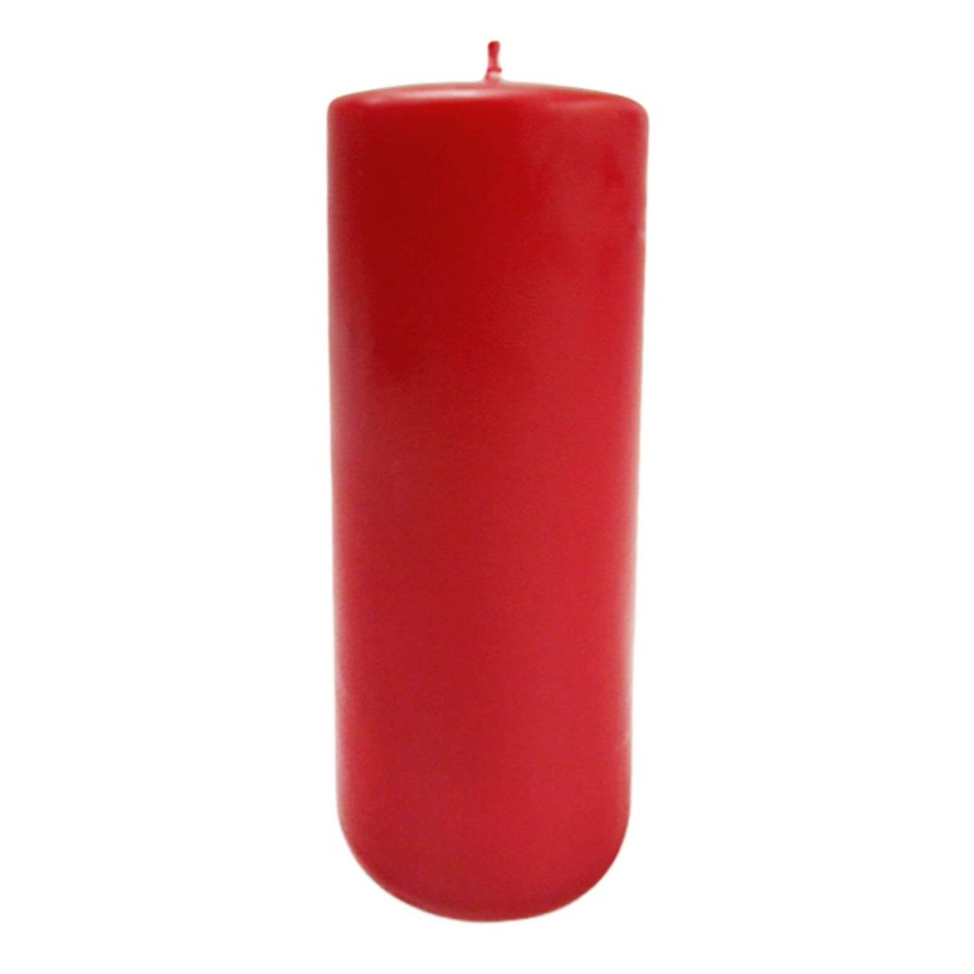 Home Accessories * | Red Unscented Overdip Pillar Candle, 8 Premium Product