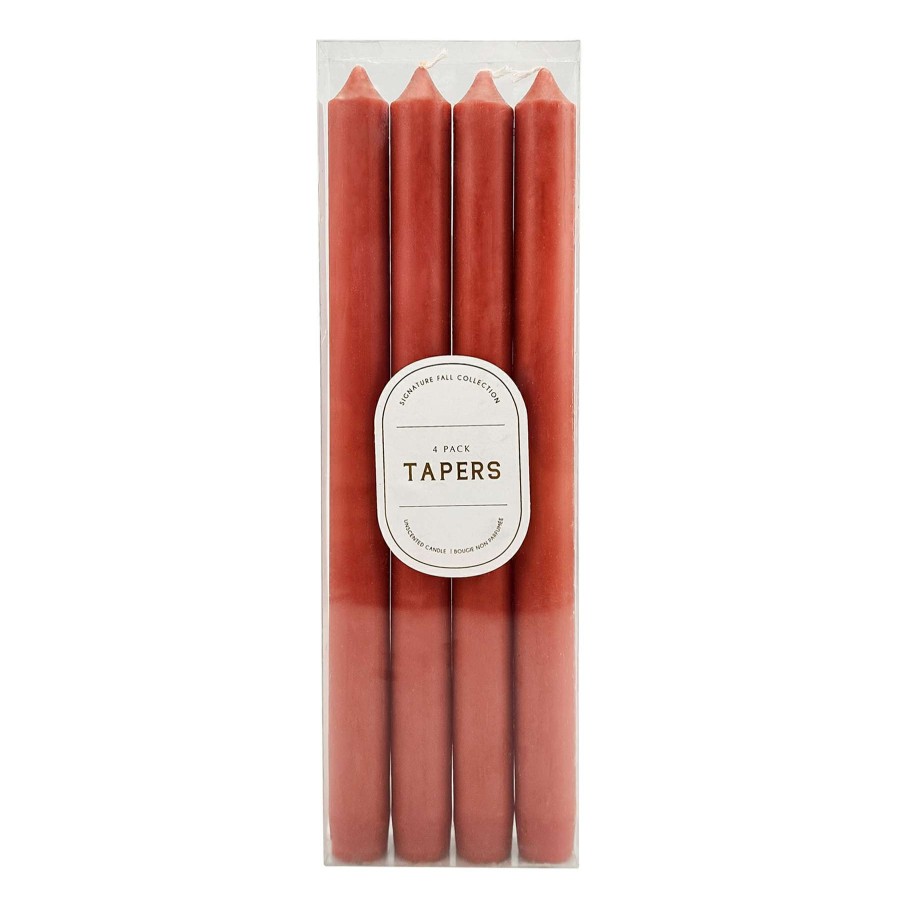 Home Accessories * | 4-Pack Red Taper Candles At Reduced Price