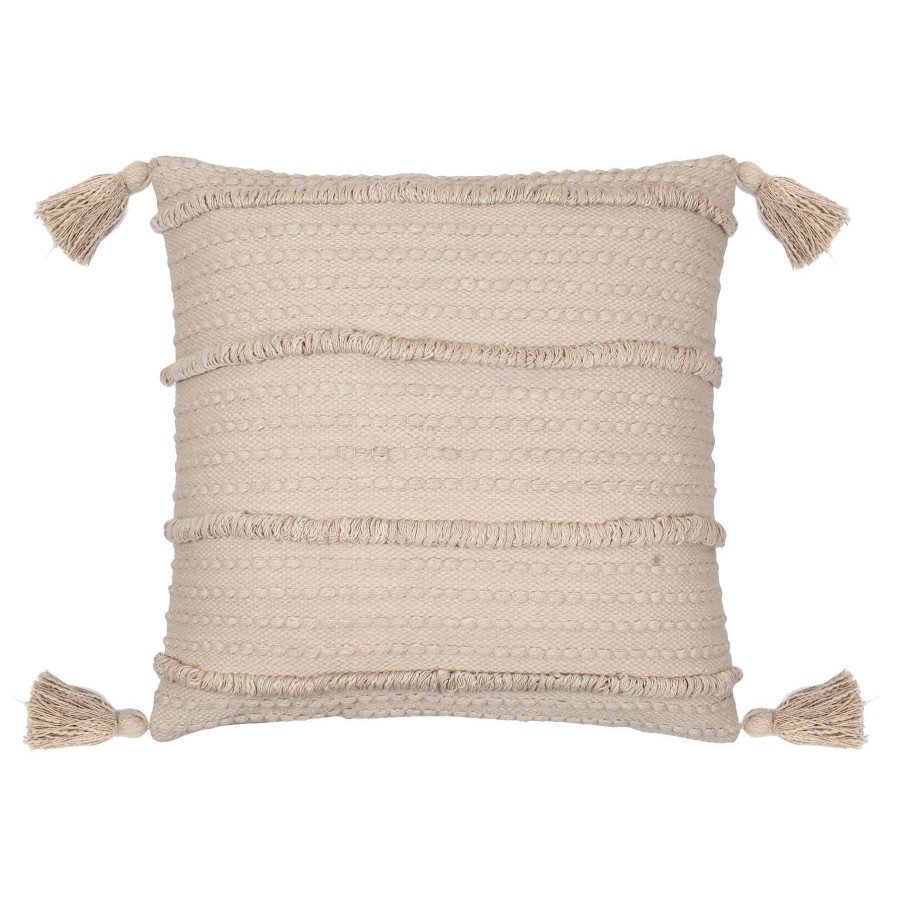 Home Accessories * | White Textured Woven Tassel Throw Pillow, 20 Outlet Sale