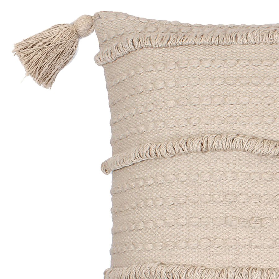 Home Accessories * | White Textured Woven Tassel Throw Pillow, 20 Outlet Sale