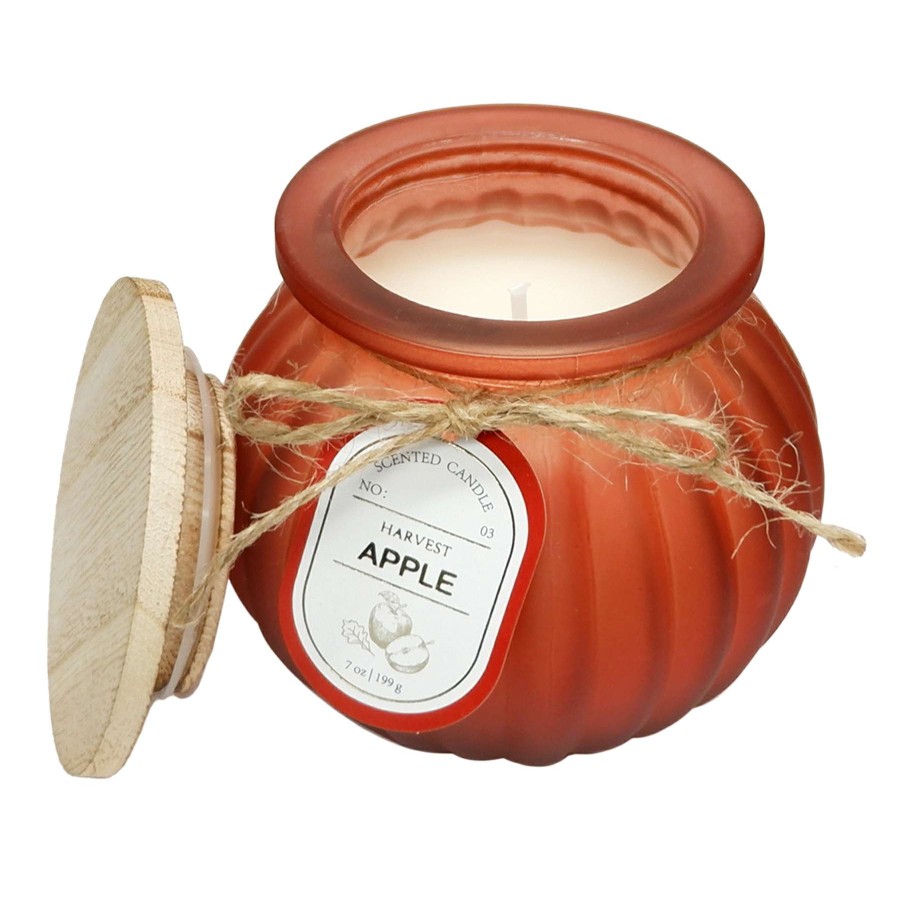 Home Accessories * | Harvest Apple Scented Pumpkin Jar Candle, 7Oz Limited Edition