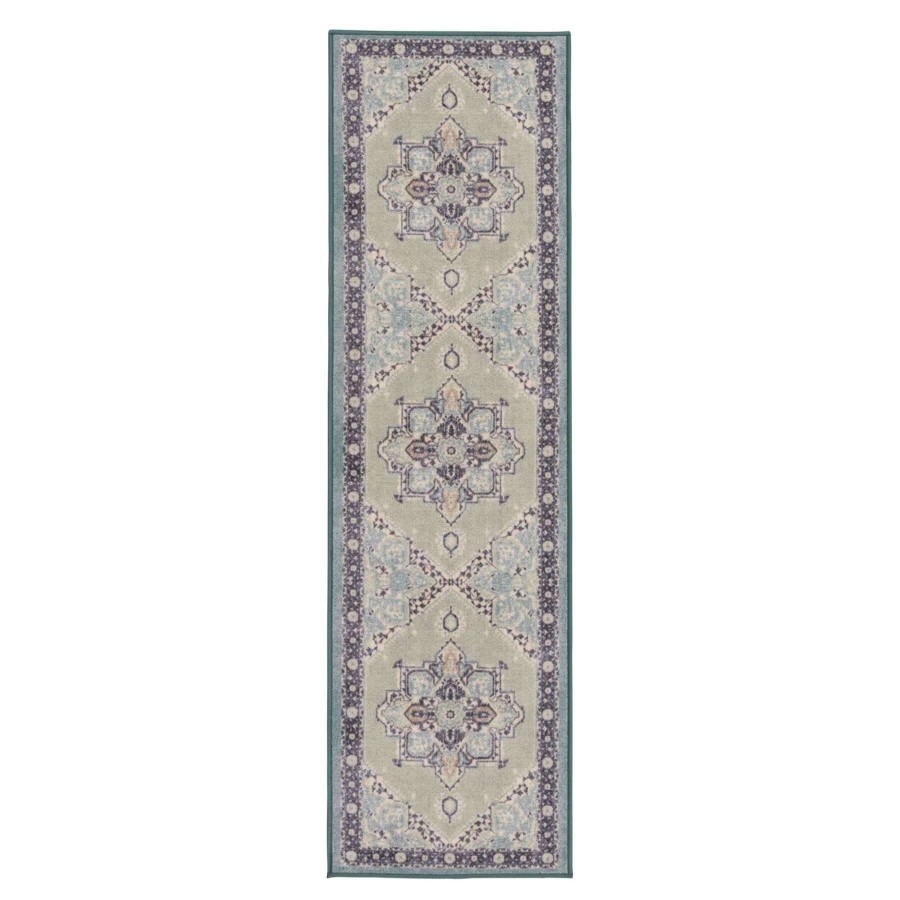 Rugs & Curtains * | (D562) Venus Blue Multi-Colored Medallion Runner, 2 7 Hot Sale