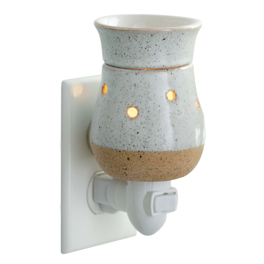 Home Accessories * | Pluggable Rustic White Wax Warmer At Low Price