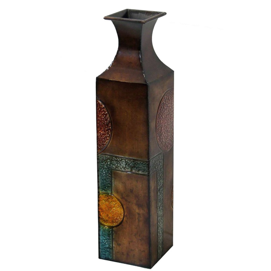 Home Accents * | Metal Geometric Patterned Vase, 24 Reduction In Price