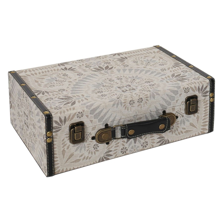 Home Accents * | Neutral Medallion Suitcase, 14 10 Premium Product