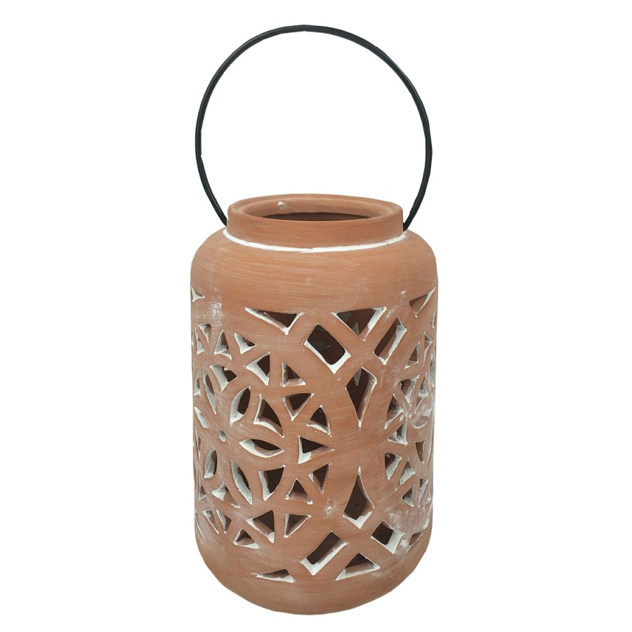 Home Accents * | Tracey Boyd Natural Ceramic Cutout Lantern, 7 Good Quality