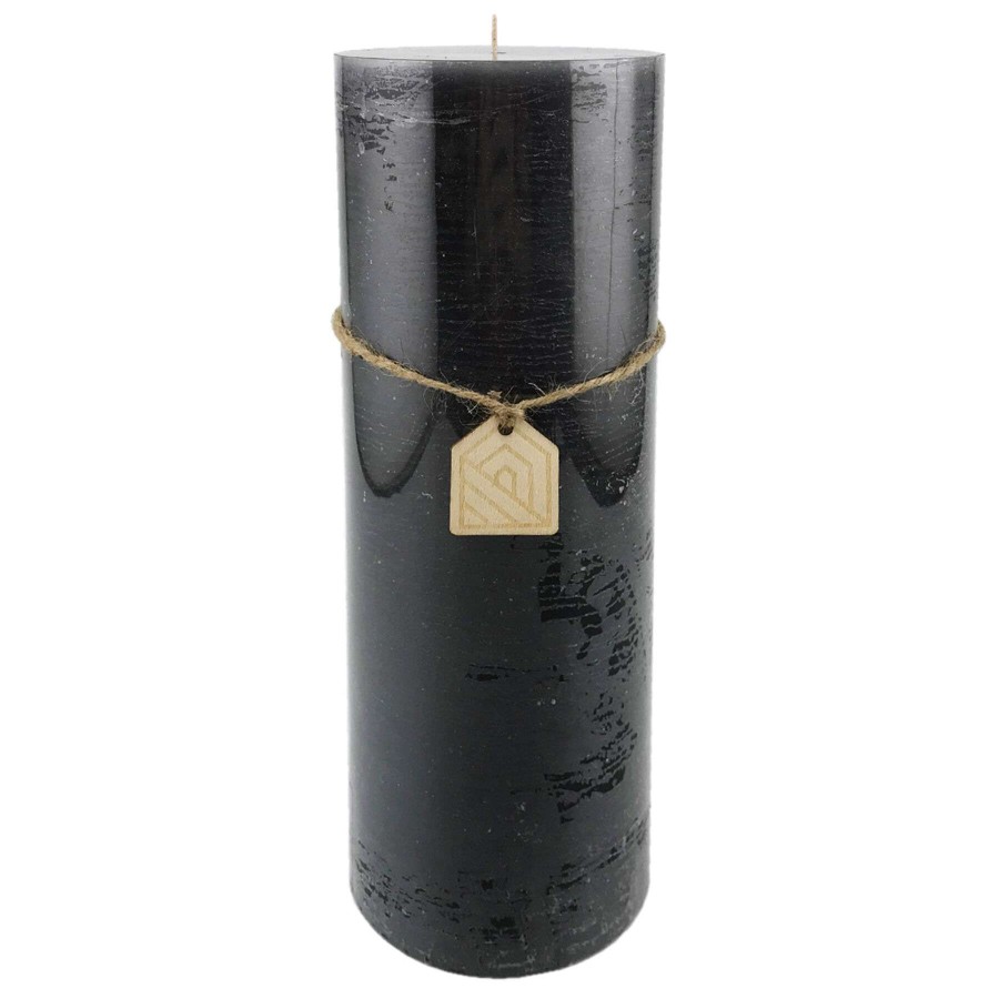 Home Accessories * | Dark Grey Unscented Pillar Candle, 11 Reliable Quality