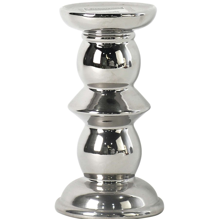 Home Accents * | Silver Candle Holder, 8 Fire Sale