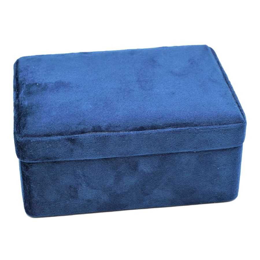 Home Accents * | Navy Blue Velvet Box, 6 5 Exclusive Design