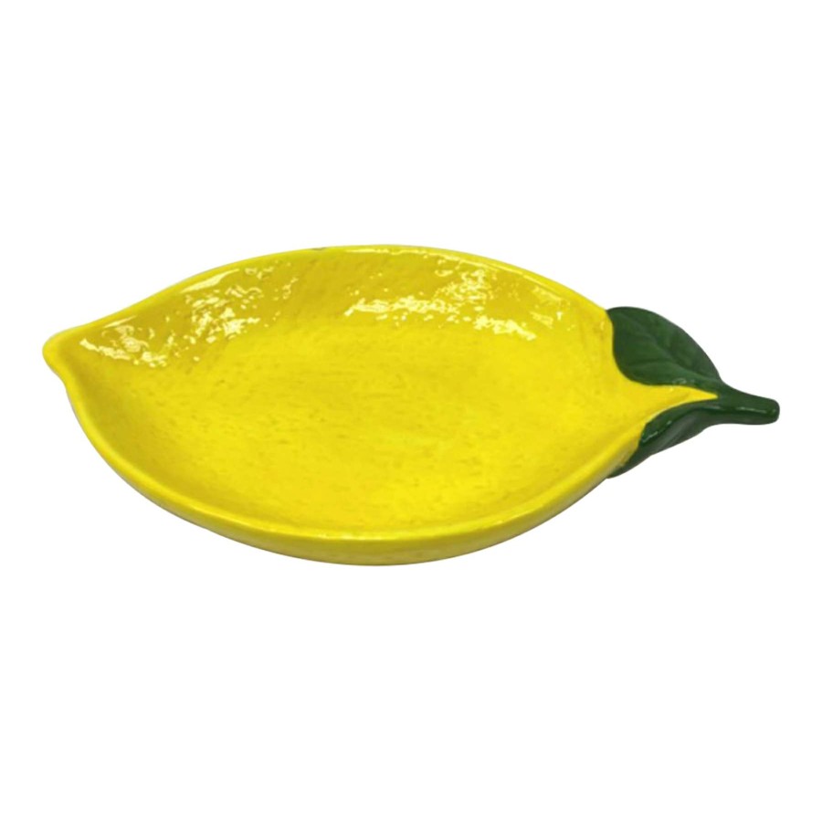 Home Accents * | Tracey Boyd Yellow Lemon Ceramic Tray, 8 6 Reduction In Price