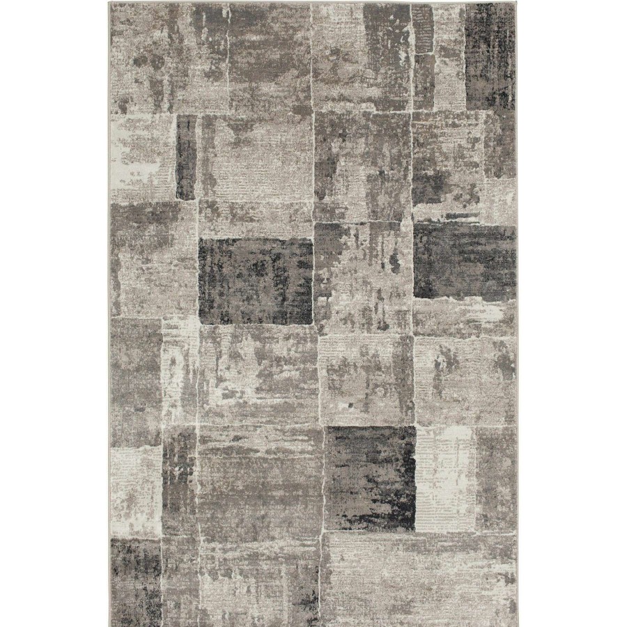 Rugs & Curtains * | (B625) Block Shades Of Grey Woven Area Rug, 8 10 Outlet Sale