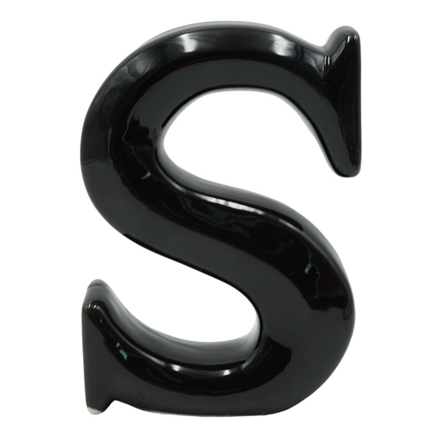 Home Accents * | 6 Black Ceramic Letter, S At Reduced Price