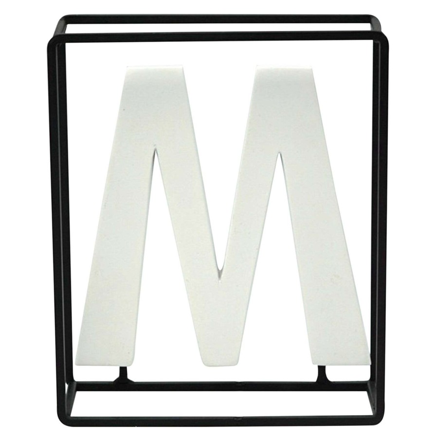 Home Accents * | 7In. Metal Box Frame Resin Monogram M Discount