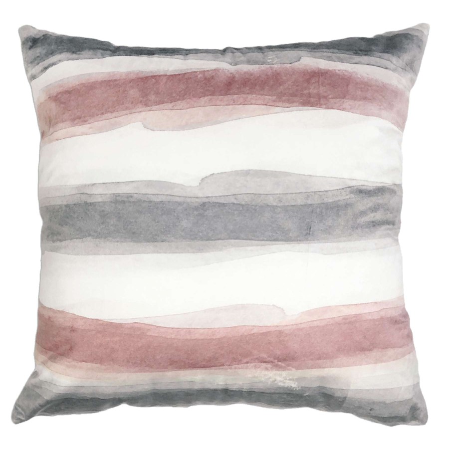 Home Accessories * | Laila Ali Multi-Colored Velvet Striped Throw Pillow, 18 At Discount Prices