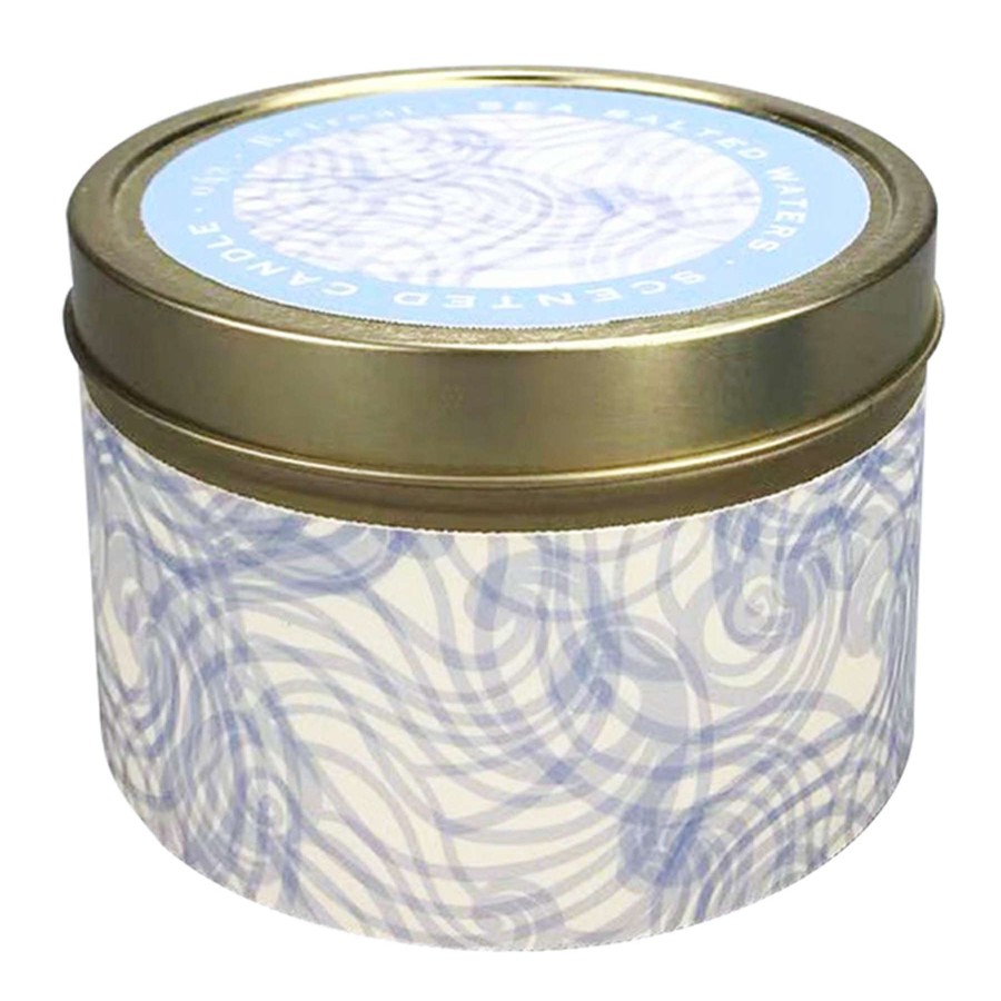 Home Accessories * | Sea Salted Waters Scented Tin Jar Candle, 9Oz Exclusive Design