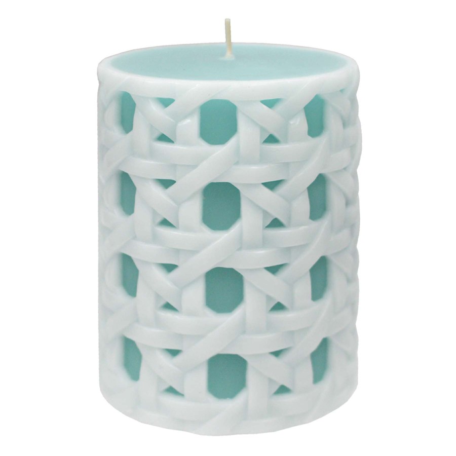 Home Accessories * | Grace Mitchell Unscented Basket Pillar Candle, 4 Exclusive Design