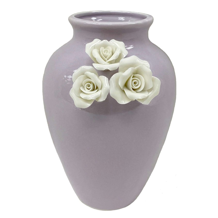 Home Accents * | Grace Mitchell Purple Ceramic Vase, 7 Exclusive Design