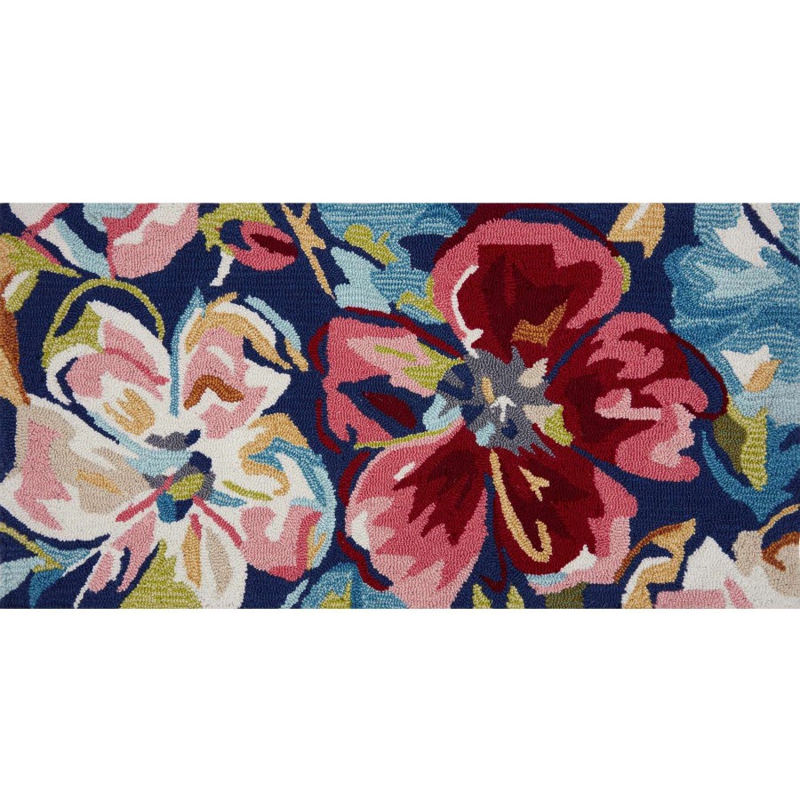 Rugs & Curtains * | Verona Navy Floral Kitchen Mat, 20 40 Discounts