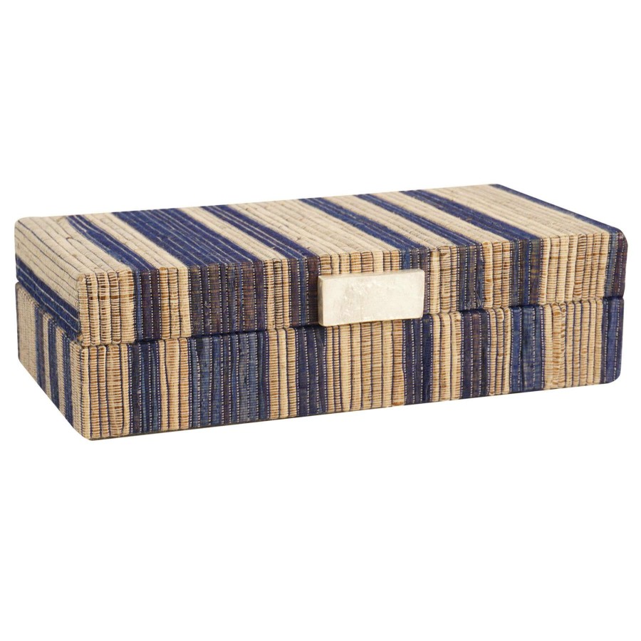 Home Accents * | Blue Hyacinth Striped Box Hot Sale