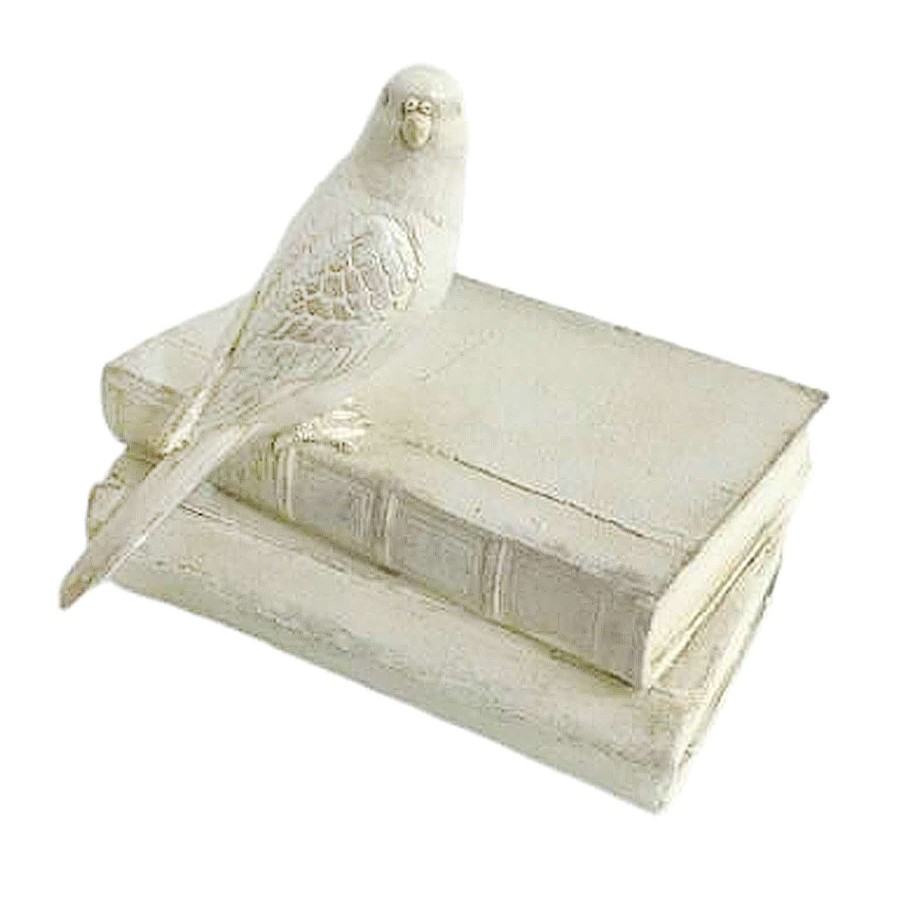 Home Accents * | Grace Mitchell White Book With Parrot, 6 Classical Style